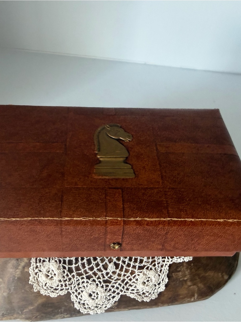 Vintage Chess Set with Leather Box